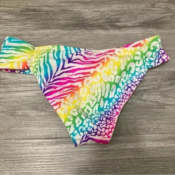 Roxy‎ girl Reversible Sidewinder Printed and Logo Bikini Swim Bottom NEW - Picture 3 of 8